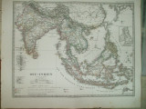 Harta Indiile de Est Gotha Justus Perthes 1867 F. V. Stulpnagel