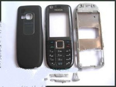 Vand Carcasa Nokia 3120 Classic Clasic Noua Completa cu Rama Corp Mijloc , Tastatura , Rama Fata si Capac Spate Baterie Neagra Black Negru foto