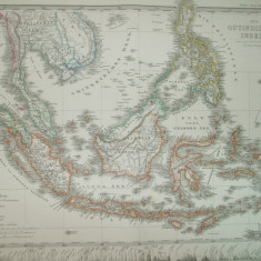 Harta Insulele Indiilor de Est Gotha Justus Perthes 1866 de F. Stulpnagel si H. Berghaus