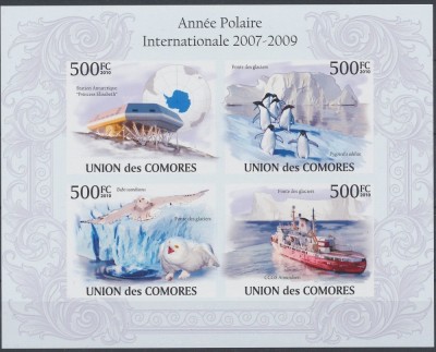 COMORE 2010 ANUL POLAR,FAUNA- MICHEL CAT. 2737B-2740B foto