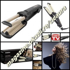 ONDULATOR TRIPLU PROFESIONAL Babyliss CERAMICA INVELIS TITANIU TURMALINA foto