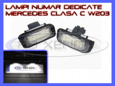 SET LAMPI DEDICATE MERCEDES CLASA C W203 - LAMPA PLACUTA NUMAR INMATRICULARE - 18 LED LEDURI SMD - CULOARE ALB XENON 6000K foto