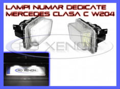 SET LAMPI DEDICATE MERCEDES CLASA C W204, CLASA E W212, CLASA S W221 - LAMPA PLACUTA NUMAR INMATRICULARE - 18 LED LEDURI SMD - CULOARE ALB XENON 6000K foto