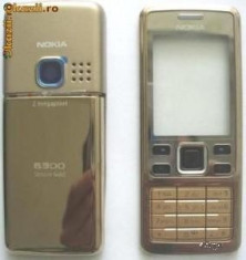 Vand Carcasa Nokia 6300 Noua Completa Metalica Gold Aurie Auriu foto