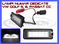 SET LAMPI DEDICATE VOLKSWAGEN VW GOLF 5, 6, PASSAT, SEAT LEON, SKODA - LAMPA PLACUTA NUMAR INMATRICULARE - 18 LED LEDURI SMD - CULOARE ALB XENON 6000K foto