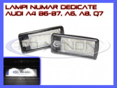 SET LAMPI DEDICATE AUDI A3, A4(B6, B7), S4, RS4, A6, S6, RS6, A8, Q7 - LAMPA PLACUTA NUMAR INMATRICULARE - 18 LED LEDURI SMD - CULOARE ALB XENON 6000K foto