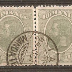 TIMBRE 78, ROMANIA, 1918/19, MOLDOVA, EROARE, 1 LEU, CAROL I, CHENAR INTRERUPT PE LATURA DE JOS; ERORI; PERECHE DE TIMBRE, ECV, ATIPICE, CURIOZITATE