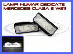 SET LAMPI DEDICATE MERCEDES CLASA C W203 S203 BREAK, CLASA E W211 - LAMPA PLACUTA NUMAR INMATRICULARE - 18 LED LEDURI SMD - CULOARE ALB XENON 6000K foto