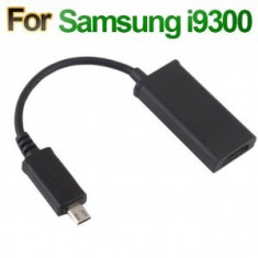 Cablu Adaptor MHL MicroUSB la HDMI Samsung Galaxy S3/Galaxy Note 2 Full 1080p HD Adaptor MHL Samsung Galaxy S3 SIII i9300 cablu Micro USB MHL la HDMI foto