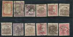 1919 ROMANIA Emisiunile Cluj-Oradea lot de 12 timbre stampilate foto