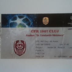 Bilet meci fotbal CFR CLUJ - AS ROMA 08.12.2010