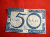 Bancnota 50 Pf. Notgeld Halle 1920 , cal.medie