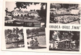 Carte postala(ilustrata)-ORADEA -Baile 1 Mai-colaj, Circulata, Fotografie