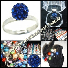 INEL FASHION SHAMBALLA BILA ALBASTRU REGAL / SAFIR PIETRE CRISTALE SWAROVSKI REGLABIL + CUTIE ELEGANTA CADOU INELE SAMBALA SHAMBALA SAMBALLA RINGS