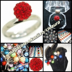 INEL FASHION SHAMBALLA BILA ROSU INTENS / LIGHT SIAM PIETRE CRISTALE SWAROVSKI REGLABIL + CUTIE ELEGANTA CADOU INELE SAMBALA SHAMBALA SAMBALLA RINGS