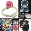 INEL FASHION SHAMBALLA BILA ROZ DESCHIS / ROSE PIETRE CRISTALE SWAROVSKI REGLABIL + CUTIE ELEGANTA CADOU INELE SAMBALA SHAMBALA SAMBALLA RINGS