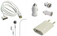 INCARCATOR 3 in 1 (perete auto si usb) pentru iPhone 3G 3GS 4 4S iPod + Casti oferite Cadou foto