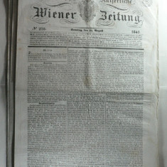 STAMPILA PREFILATELICA PENTRU ZIARE - WIEN 1842 - ZIAR OFICIAL AL IMP. AUSTRIAC