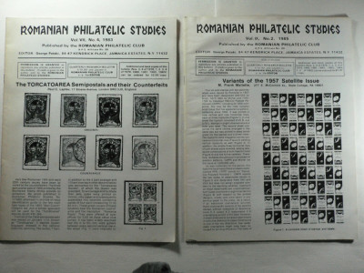 ROMANIAN PHILATELIC STUDIES NR 4 ANUL 1983 SI NR 2 ANUL 1985 foto