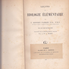 T. JEFFERY PARKER - LECONS DE BIOLOGIE ELEMENTAIRE 1904