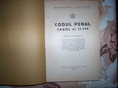 Codul penal Carol al II-lea(editie oficiala/an 1939) foto