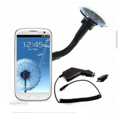 suport auto + incarcator + SAMSUNG GALAXY NOTE 2 CAR HOLDER CHARGER N7100 foto