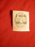 Timbru 4 aur.roz si gri 1902 ,supratipar 1 ghildi -Islanda