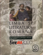 Manual LIMBA SI LITERATURA ROMANA cls a IX a de SILVIU ANGELESCU ED. ALL foto