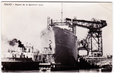 Galati,Santierul naval,vapor urias,ilustrata circulata in 1964 foto
