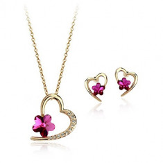 Set Pink Flower Swarovski Elements 220613 foto