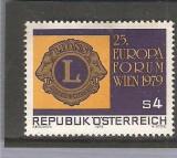 AUSTRIA 1979 - LIONS CLUB INTERNATIONAL, timbru nestampilat, B18