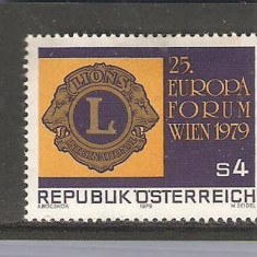 AUSTRIA 1979 - LIONS CLUB INTERNATIONAL, timbru nestampilat, B18