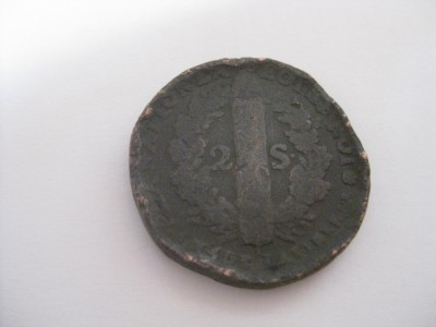 2 SOLS 1792 MONARHIA CONSTITUTIONALA FRANCEZA foto