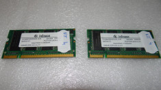 5057. Kit memorie SODIMM 2x256 DDR1 PC 2700 333mhz Infineon foto