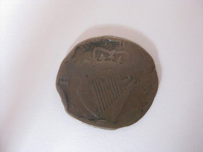 REDUCERE 40 LEI!!! RAR!!! 1/2 PENNY 1766 HIBERNIA GEORGE III foto