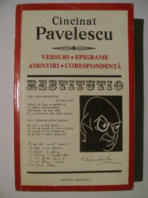 Cincinat Pavelescu - Versuri, epigrame, amintiri, corespondenta foto