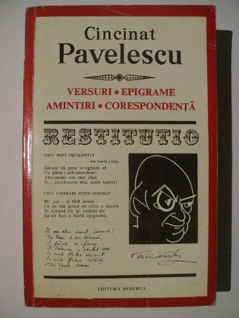 Cincinat Pavelescu - Versuri, epigrame, amintiri, corespondenta
