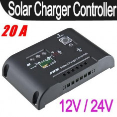 REGULATOR SOLAR CONTROLLER solar. Regulator de incarcare panouri solare FOTOVOLTAICE 12v/24v -20A. foto