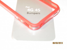 Husa silicon TPU Bumper Rama Margine mijloc Cu butoane Metalice protectie sporita Apple Iphone 4s foto