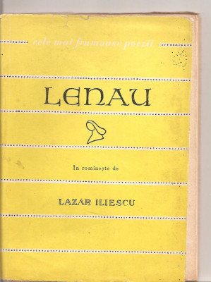 (C3269) LENAU - VERSURI ALESE, EDITURA TINERETULUI, 1957, IN ROMANESTE DE LAZAR ILIESCU foto