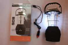 Lampa / Felinar Solar Pentru Pescuit Vanatoare Camping Cu Acumulator 36 Leduri ( Led Light ) ( Incarcare Dinam ) ( Priza , , AUTO , Baterii ) foto