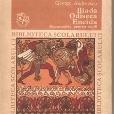 (C3254) ILIADA, ODISEEA, ENEIDA DE GEORGE ANDREESCU, EDITURA ION CREANGA, 1979, REPOVESTIRE PENTRU COPII DE GEORGE ANDREESCU, PREFATA DE N. I. BARBU