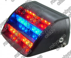 stroboscop cu 18 LED-uri, lumina rosie /albastra, alimentare: 12 V 09679 foto