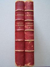 ALFRED DE MUSSET - COMEDIES ET PROVERBES, VOL 2 SI 3, 1888. Limba franceza foto