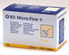 Ace pentru Autopen diabet BD Micro-Fine + : Cutie 0.30mm (30G) X 8MM (50buc ace in cutie) foto