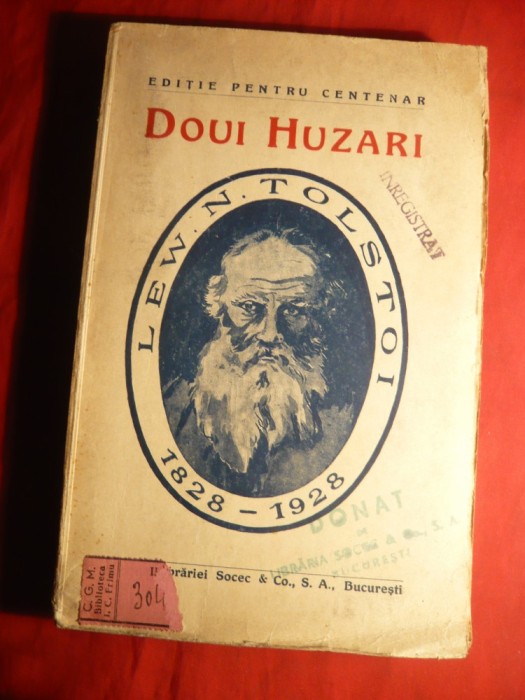L.N.Tolstoi - Doui Huzari - Ed. Comemorativa -1928