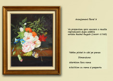 Aranjament floral (5) - 50x40cm - Reproducere Rachel Ruysch - PRET NEGOCIABIL! LIVRARE GRATUITA IN 24h! foto