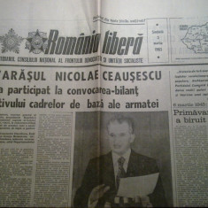 ziarul romania libera 5 martie 1983 -cuvantarea lui ceausescu