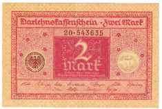 4.Germania bancnota 2 Mark 1920 UNC foto