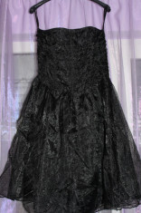 Rochie de seara,neagra cu buline,stil baby doll,foarte frumoasa,marimea M(38),PRET MIC! foto